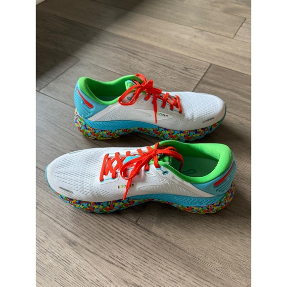 Brooks Adrenaline GTS 22 Mens Running Shoes Sz 11.5 White Confetti 1103661D127 main image 6